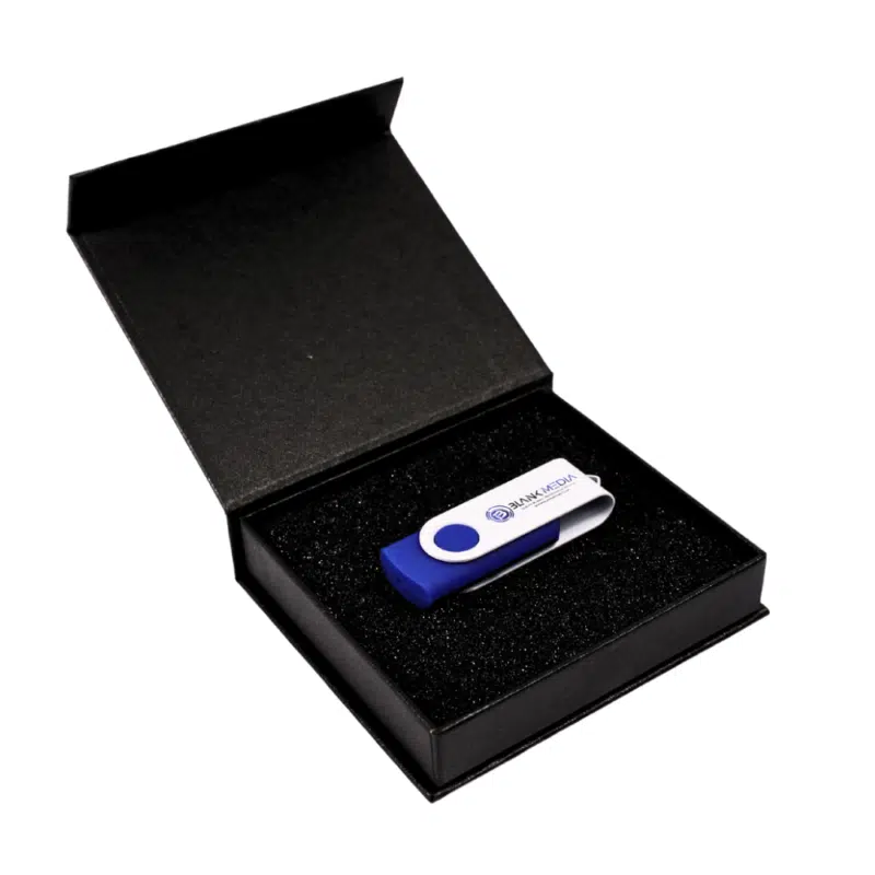 USB Black Box Case with Flip out Lid Blank Media Promotional Branding