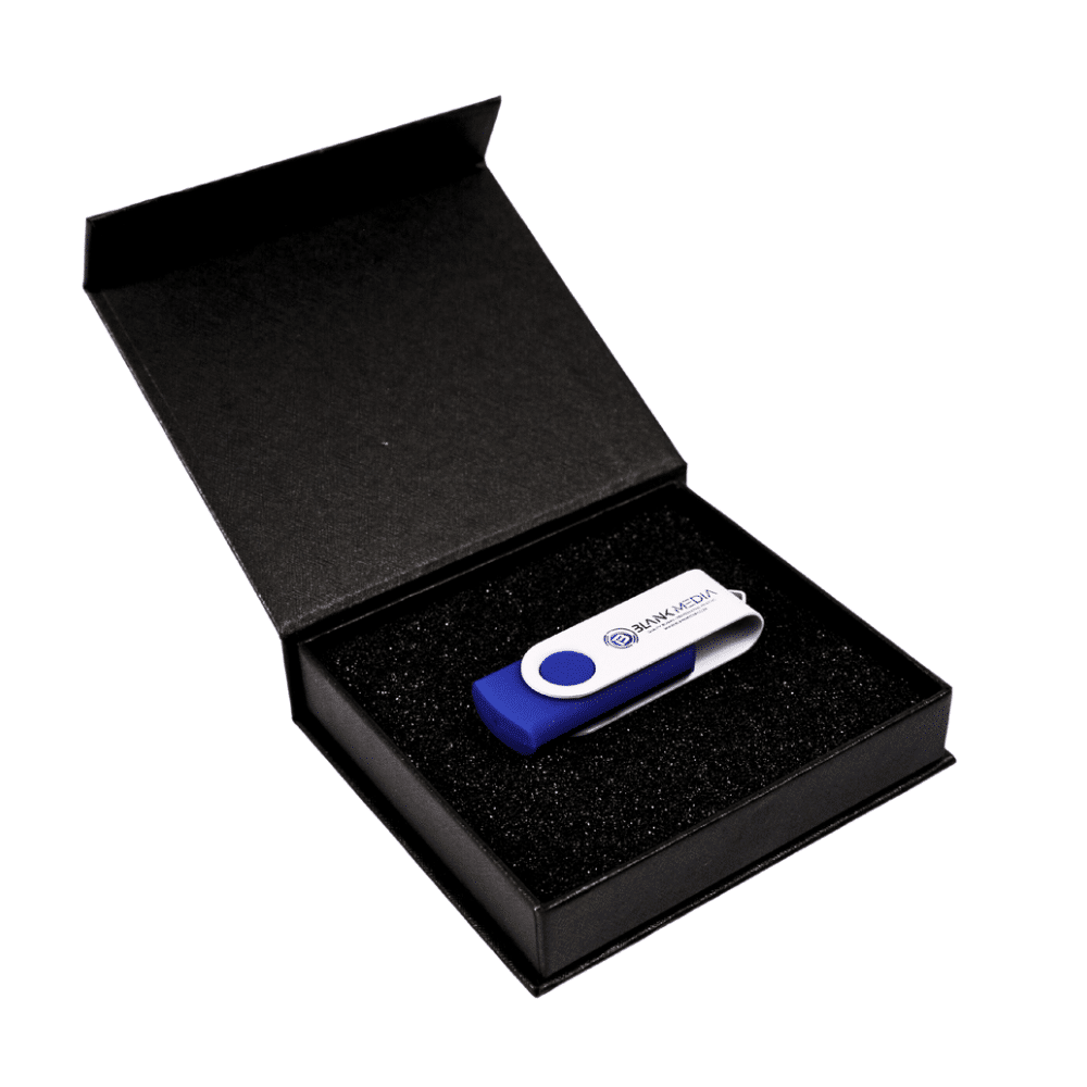 USB Black Box Case with Flip out Lid - Blank Media | Promotional Branding