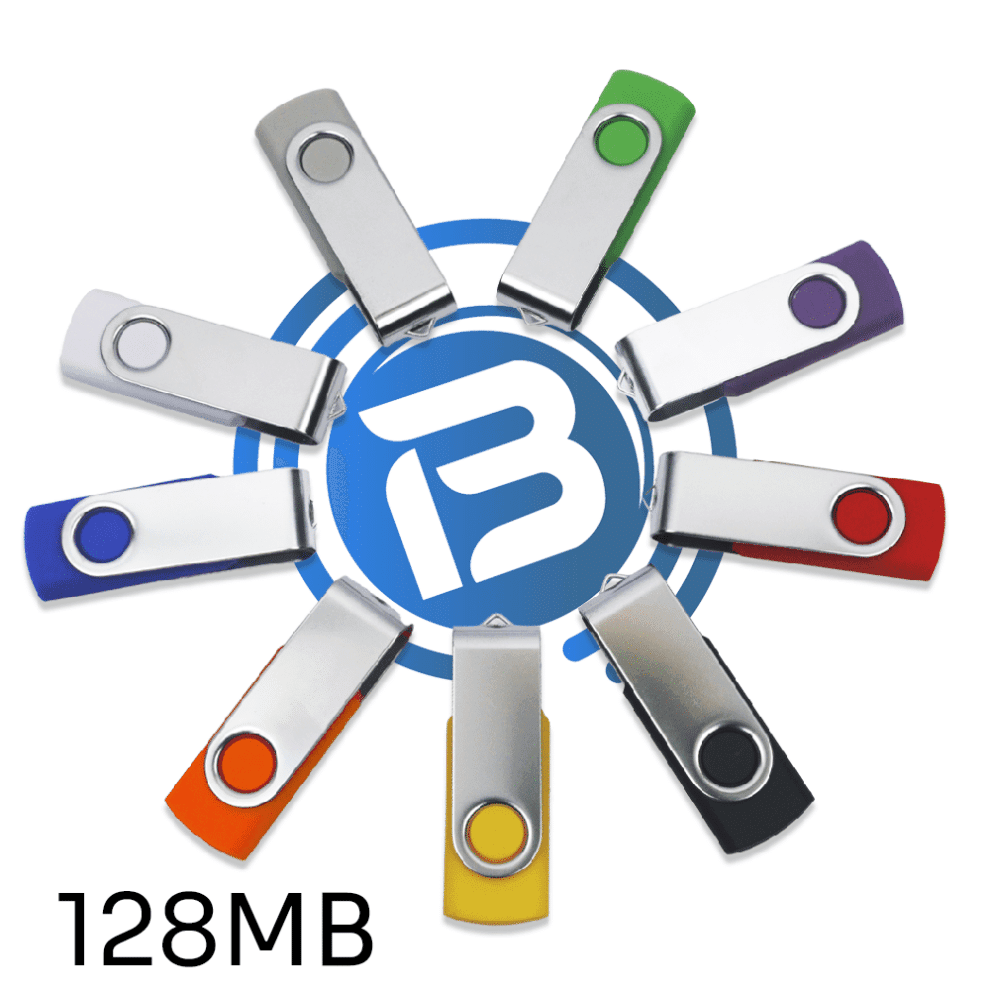 128MB - USB 2.0 Flash Drive Swivel | Blank Media