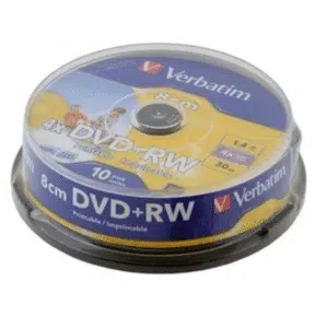Verbatim 8cm DVD+RW Printable (10 pack)