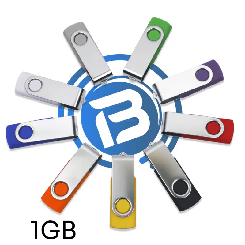 1GB - USB 2.0 Flash Drive Swivel | Blank Media