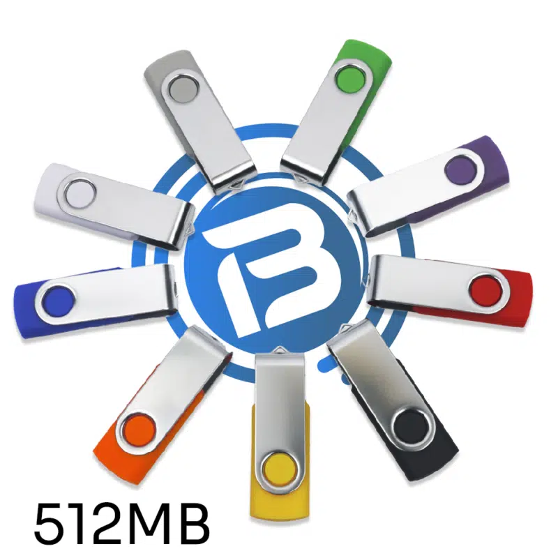 512MB - USB 2.0 Flash Drive Swivel | Blank Media