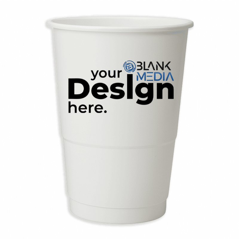 White Plastic Cup with Branding