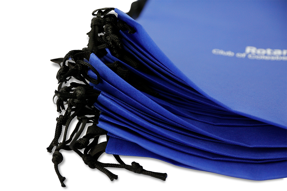 Drawstring bag branding