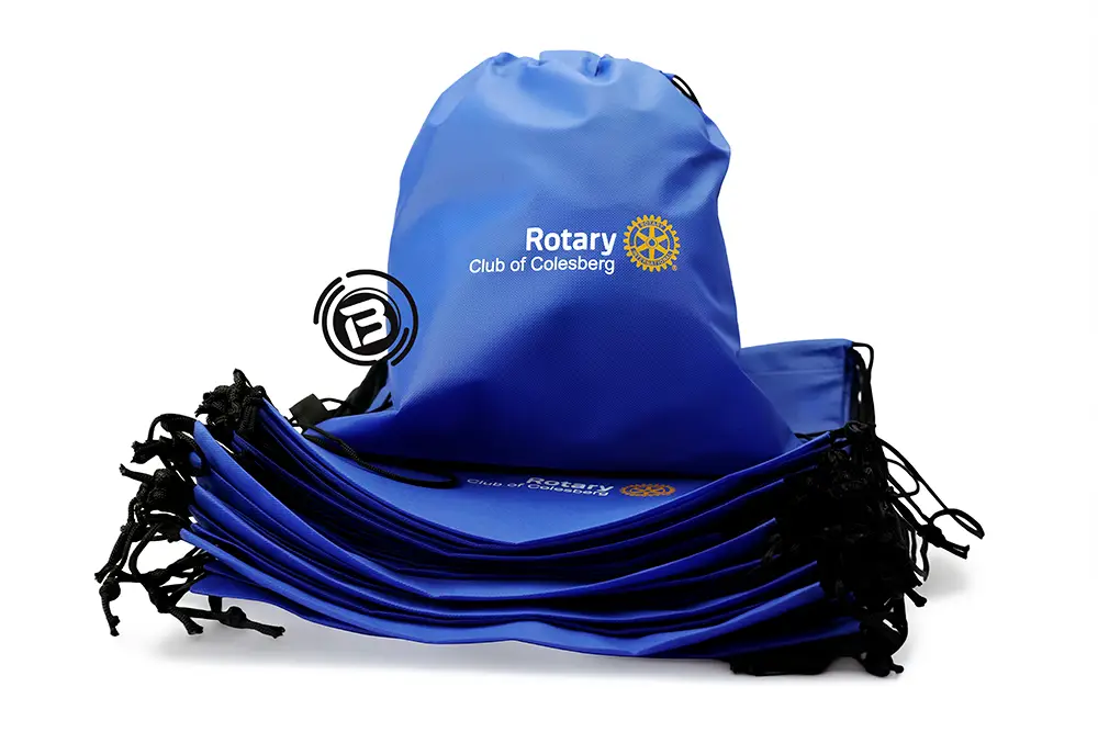 Drawstring bag branding
