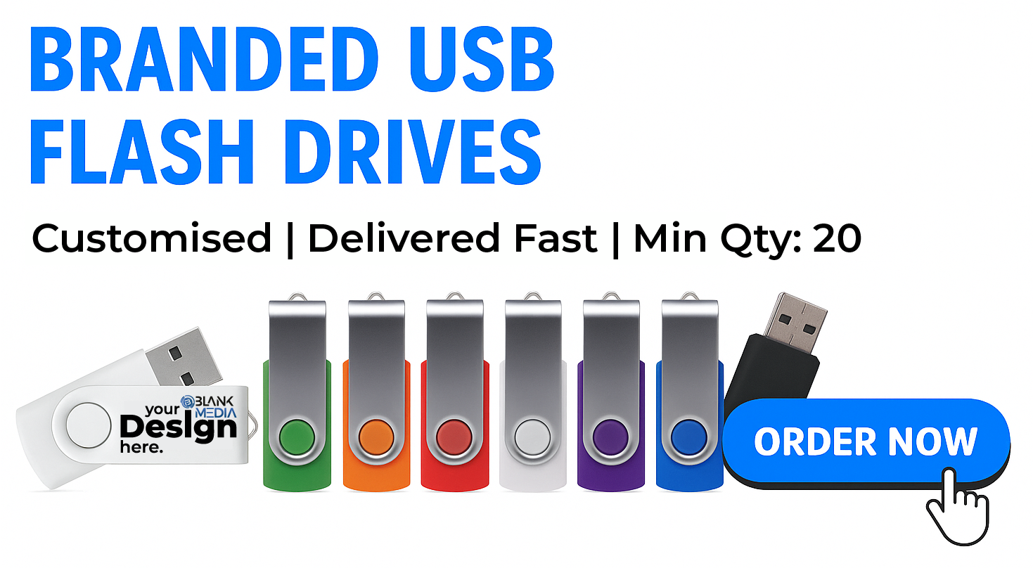 Custom branded USB flash drives Blank Media South Africa