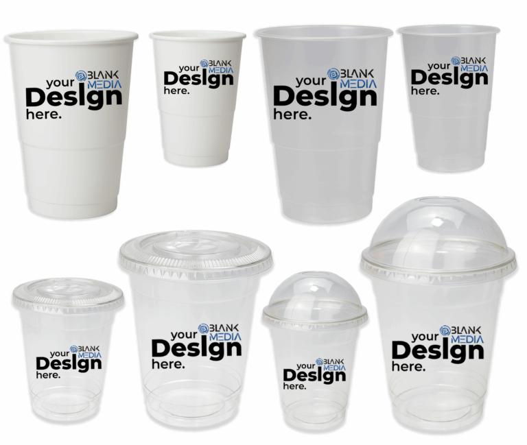 Range of plastic event cups ready for custom branding